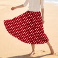 thumbnail image 6 of Jane Wardrobe Elastic High Waist Polka Dot A-Line Midi Skirt Women Stretch Flowy Vacation Casual Long Skirt 1PC XS-XXL Plus Size Friendly, 6 of 6