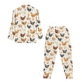 thumbnail image 5 of DISNIMO Women's 2 Piece Pajama Set Rooster Printed Casual Loose Sleepwear Long Sleeve Button Down Sleepwear with Long Pants Soft Comfy Loungewear Nightwear, 5 of 7