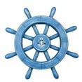 thumbnail image 2 of Dark Blue Decorative Ship Wheel With Anchor 12"- Nautical Decoration- Nautical, 2 of 3