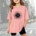 thumbnail image 2 of Gaexia Girls Short Sleeve Shirts Size 6 Letter Print Tunic Tee Tops Regular Back To School Shirt Birthday Girl Clothes Outifit Pink 110, 2 of 4