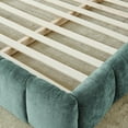 thumbnail image 7 of Grounded King Size Bed Frame, Upholstered Chenille Platform Bed Frame with Tufted Headboard and Wooden Slats Support, No Box Spring Needed, Blue+Green, 7 of 7