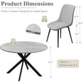 thumbnail image 7 of EROMMY 47" Modern Round Dining Set for 4, Kitchen dining sets, Steel Leg Table with Wood Top & 4 Chairs, Ideal for Kitchen, Dining Room, or Office, Gray, 7 of 7