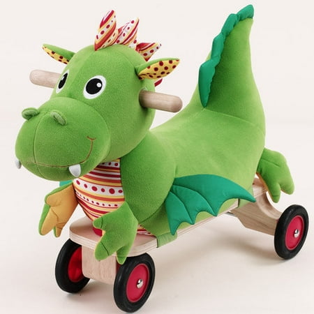 Wonderworld Softwood Puffy Dragon Plush Push/Scoot Ride-On