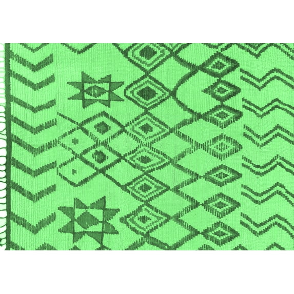 Ahgly Company Indoor Rectangle Solid Emerald Green Modern Area Rugs, 6' x 9'
