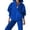Blue, variant on HBFAGFB Pantsuits for Women Casual Tracksuit Zip up Hoodie Sweat Pants Women Jogging Suits Sets Red Size M