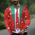 thumbnail image 2 of Camisetas divertidas con estampado divertido para hombre para Navidad, camiseta de manga larga con cuello redondo estampada, blusa Pompotops  oipoqjl2230, 2 of 7