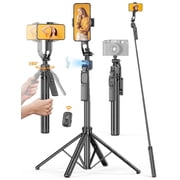 SelfieShow Selfie Stick, 64'' Auto Face Tracking Tripod for iPhone, 360° Rotating Phone Stand with Wireless Remote, No App & Gesture Control for Vlog Video Recording