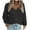 Black, variant on Womens Fall Button Down Cardigan Sweater, Loose V-Neck Ribbed Chunky Knit Cardigans Tops