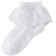 thumbnail image 2 of Rohuuque Girls Socks for Dancing : Solid Color Lace Cotton Princess Thin Socks 7 Years White, 2 of 4