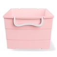 thumbnail image 6 of Mainstays Kids Large Pink Plastic Stackable Rolling Toy Storage Basket with Handles, 6 of 7