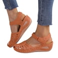 thumbnail image 4 of YLYL Women's Sandals Bohemia Wedge Heel Ankle Strap Closed Toe Hollow out Summer Beach Shoes, 4 of 5