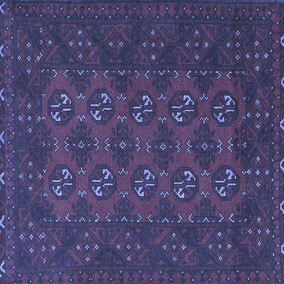 Ahgly Company Machine Washable Indoor Square Persian Blue Traditional Area Rugs, 8' Square