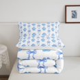 thumbnail image 5 of Homewish Kawaii Bowtie Dog Paw Full Size Comforter Sets,Cartoon Animal Theme Bedding Comforter Set,Blue,Reversible,3-Piece,1 Comforter and 2 Pillowcases, 5 of 7
