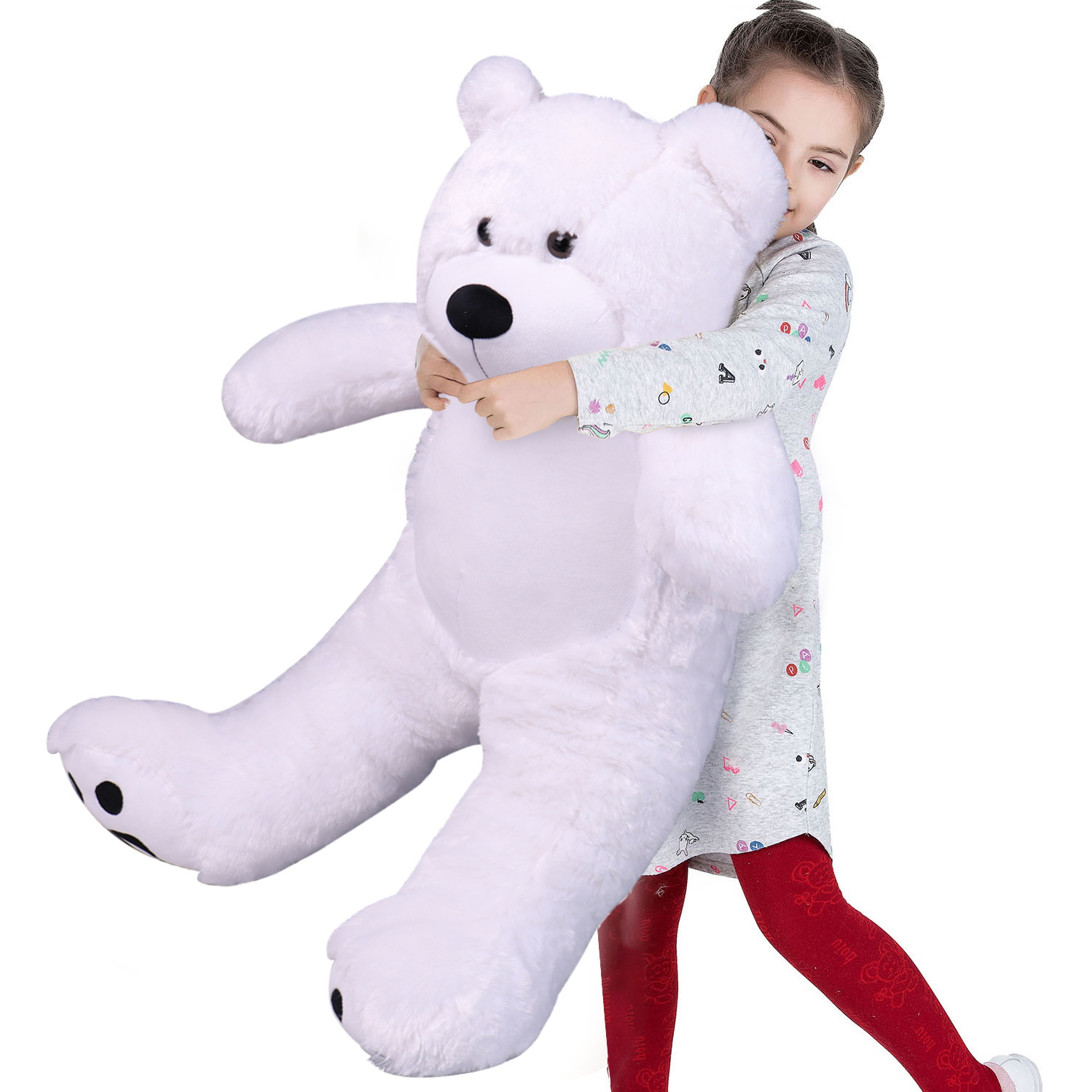 WOWMAX 3 Foot Giant Teddy Bear Daney Cuddly Stuffed Plush Animals Teddy Bear Toy Doll for Birthday Christmas White 36 Inches - image 4 of 5