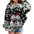 thumbnail image 2 of Blusas y camisas de manga larga con cuello redondo para niños Estampados navideños de manga larga Casual Suelto Forro polar para mayor calidez Sudadera con capucha de manga larga con cuello redondo pa, 2 of 4