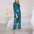 thumbnail image 4 of Kll Construction Trucks Print Women'S Long Sleeve Pajamas With Pants Sleepwear Loungewear 2 Set-Large, 4 of 9