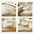 thumbnail image 6 of Furniliving Modern Vanity Makeup Chair, Comfy Accent Chair with Low Back, Faux Leather Small Makeup Stool for Living, Bedroom, White, 6 of 10