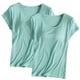 thumbnail image 1 of Pijama de manga corta para mujer, 2 piezas, color liso, cuello redondo, manga corta, con copa acolchada, ropa de casa, pijama de manga corta, pijama para mujer, 1 of 2