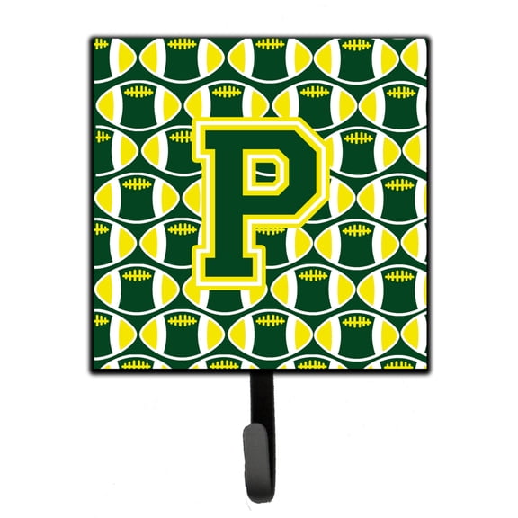 Letter P Football Green and Yellow Leash or Key Holder