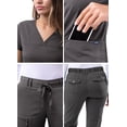 thumbnail image 5 of Adar Pro Everyday Expert Scrub Set For Women - Curved V-Neck Scrub Top & Tapered Drawstring Scrub Pants, 5 of 7