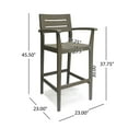 thumbnail image 3 of Brigitte Outdoor Acacia Wood Barstools, Set of 2, Gray, 3 of 7