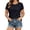 Black-b, variant on Womens Short Sleeve Tops Built in Bra Summer Basic T Shirts Crew Neck Fitted T-Shirt Tee