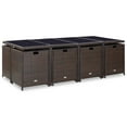 thumbnail image 4 of vidaXL 13 Piece Patio Dining Set with Cushions Poly Rattan Brown, 4 of 12