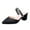 Black, variant on Womens Mule Sandals Heeled Rhinestone Strappy Closed Pointed Toe Backless Dressy Shoes