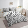thumbnail image 3 of Feelyou Cheetah Leopard Print Twin Bedding Sets 7pcs, Grey Glitter Diamond Comforter Set, 3 of 8