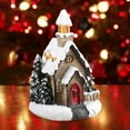 thumbnail image 4 of 2 Pcs Christmas Decoration House Mini Dollhouse Christmas Resin Village LED Xmas House Winter Indoor Home Decor Cute Figurines Table Decorations Landscape for Kids Festive Gift 2.56x2.56x3.94Inch, 4 of 7