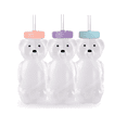 thumbnail image 1 of "3 Vaso Entrenador Bebida Oso Kit Con Popotes Y Cepillo Agua Oso Belug Multicolor ", 1 of 5