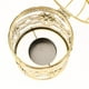 thumbnail image 4 of Portavelas decorativo de metal con diseño floral calado para velas pequeñas. E-Gold, 4 of 9