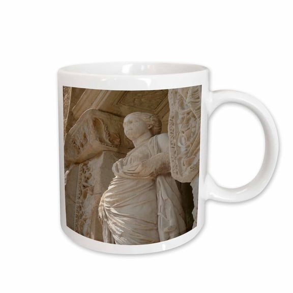3drose, Statue - Sophia, Goddess, Wisdom, Celcus, Ephesus, Roman God, Ruins, Roman Mythology, 15oz Mug