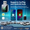 thumbnail image 4 of Mini Adaptateur Sans Fil CarPlay pour iPhone, 2 en 1 pour Apple CarPlay et Android Adaptateur Auto, Convertir Filaire en Sans Fil, Brancher et Utiliser, USB vers U, 4 of 7