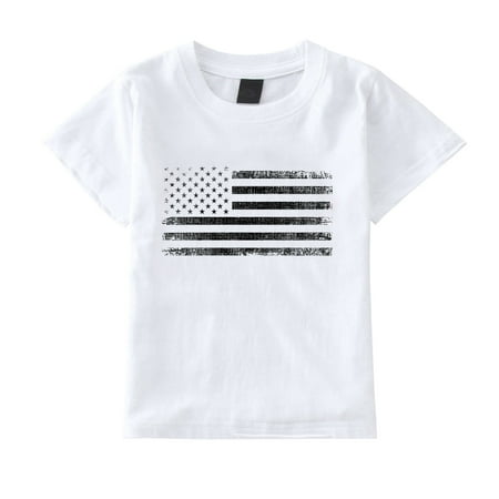 

Toddler Kids Baby Girls Boys 4th Of July Summer Short Sleeve Independence Day T Shirt Tee Tops Plain T Shirts Toddler