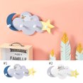 thumbnail image 2 of Coofit Wall Key Holder Wooden Star Moon Cloud Wall Mounted Coat Rack Clothes Hook, 2 of 10