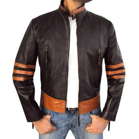 New Men 's PU Leather Jacket Personality Motorcycle Motorbike Jacket Large Size Fashion Men' s Clothing for Male Stripe (Best Motorcycle Jacket For The Money)