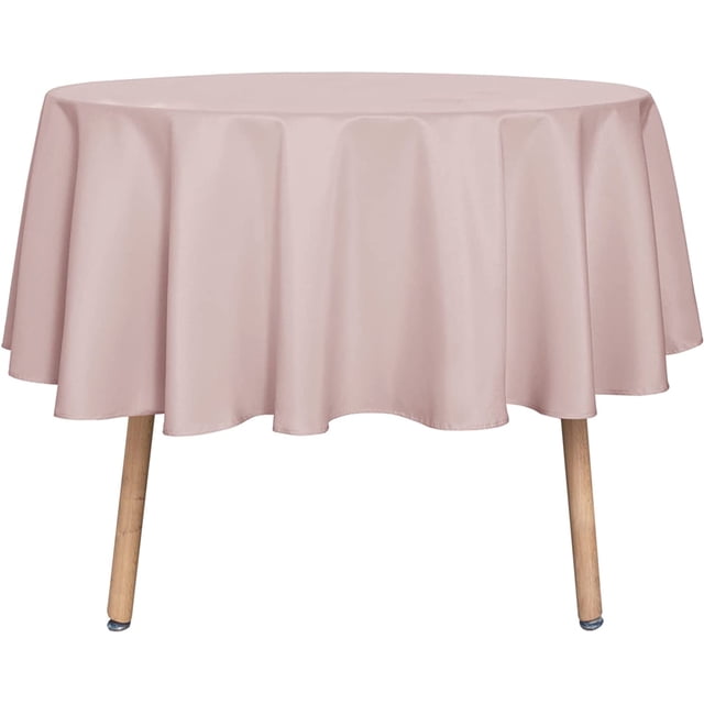 LAICAIW Round Tablecloth-48 Inch-Water Resistant Spill Proof Washable Polyester Table Cloth Decorative Fabric Table Cover for Dining Table, Buffet Parties and Camping, Blush