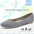 thumbnail image 2 of Obtaom Women's Round Toe Ballet Flats,Cute Textile Ballerina Flats,Comfortable Faux Leather Insole Low Heels Dress Shoes For Ladies(Grey US8), 2 of 7