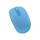 Microsoft Wireless Mobile Mouse 1850 - Souris - Droitière et Gaucher - Optique - 3 Boutons - Sans Fil - 2,4 GHz - Récepteur Sans Fil USB - Bleu cyan – image 2 sur 4