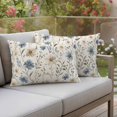 thumbnail image 4 of Spring off Pillow Covers 2 Pack White Lake Blue Flower Grey Leaves Vintage Pillowcase Waterproof Outdoor Throw Pillow Cover for Patio Balcony Rectangular Cushion 20”x12”, 4 of 9