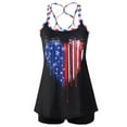 thumbnail image 4 of Danhjin Womens Tankini Swimsuits Athletic Two Piece Tummy Control Bathing Suits with Shorts American Flag Printed Modest Tank Tops Swimsuit, 4 of 6