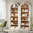 thumbnail image 5 of Tribesigns 6-Tier White Arched Bookshelf, 75.98" Tall Arched Bookcase with Storage Shelves, Floor Standing Open Display Shelving Unit for Living Room, Bedroom, Home Office (White, 6-Tier), 5 of 16
