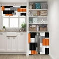 thumbnail image 2 of Orange Kitchen Curtains Black Grey Window Curtains Valance and Tier Set 36 Inch, White Modern Rod Pocket Short Tier Curtain for Bathroom, Abstract Art Small Cafe Curtains for Kitchen Decor, 2 of 6
