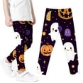 thumbnail image 2 of Utoimkio Girls Halloween Ghost Printed Stretch Leggings Soft Comfortable Ankle Length Pants Leggings for Kid Little Girls 3-8 Years, 2 of 4