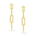 thumbnail image 6 of LeCalla 925 Sterling Silver Gold-Plated Hypoallergenic Light-Weight Italian Paperclip Link-Chain Earrings for Women and Teen 30MM, 6 of 8