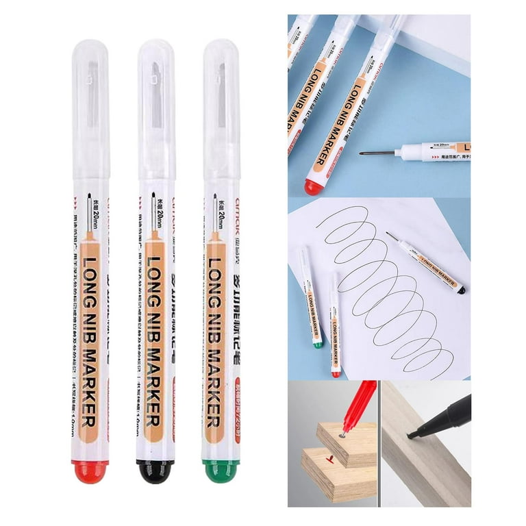 Paint Markers Pens Deep Drill Hole Marker Long Nib Set Water proof  Woodworking