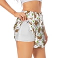 thumbnail image 3 of Lsque Cute Sloth Printed Women's Running Shorts with Liner Pockets,Elastic Quick Dry Workout Athletic Gym Yoga Shorts,Womens High Waist Shorts-Small, 3 of 9