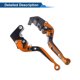 thumbnail image 5 of Palancas de freno y embrague cortas y largas Unique Bargains para Yamaha YZF R1 09-14, palanca de freno ajustable en 6 posiciones, aleación de aluminio, cabeza naranja, mango negro, 5 of 6