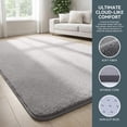 thumbnail image 3 of Buganda Soft Area Rugs, Low Pile Area Rug for Living Room Bedroom, Non Slip Washable Decor Carpet, 9'x12', Light Grey, 3 of 6